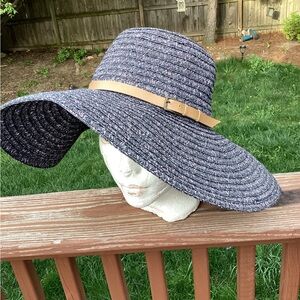 Betmar Women’s Ramona Blue Tan Belted Straw Floppy Hat…read on